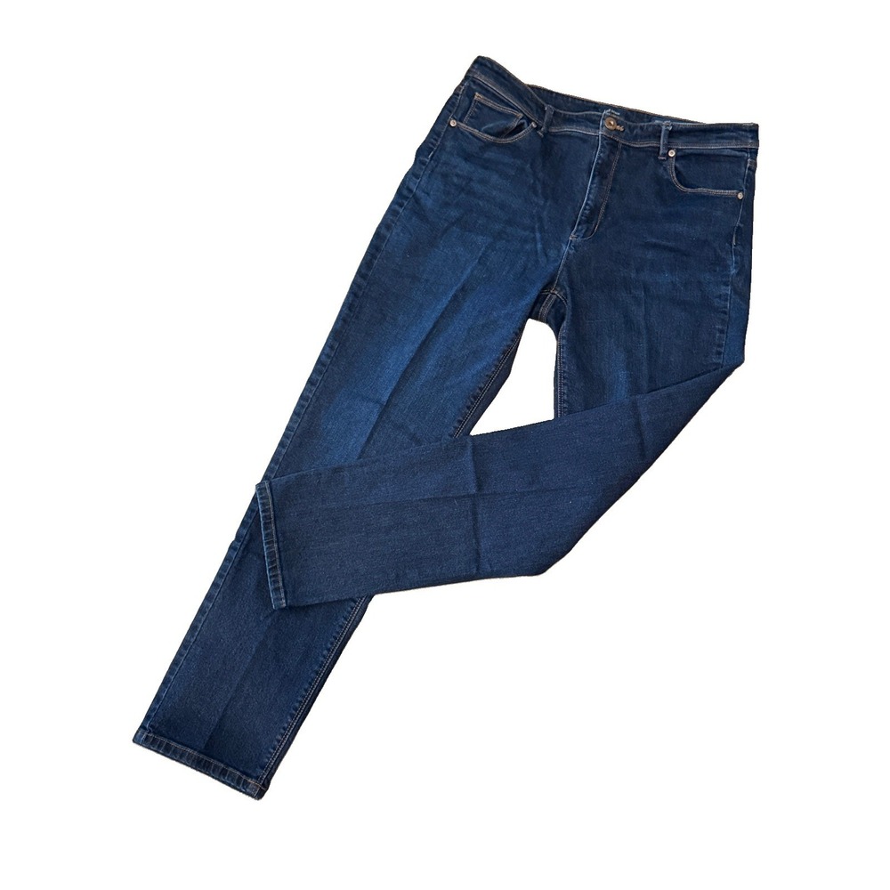 J JILL Womens High Rise Straight Leg Dark Denim Jeans Pants - Sz 14